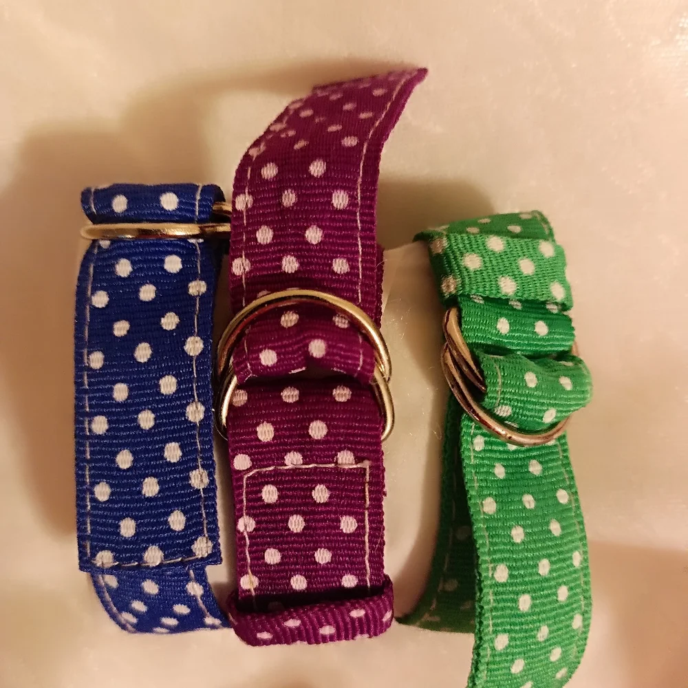 Geneva 3 band strap polka dot watch set